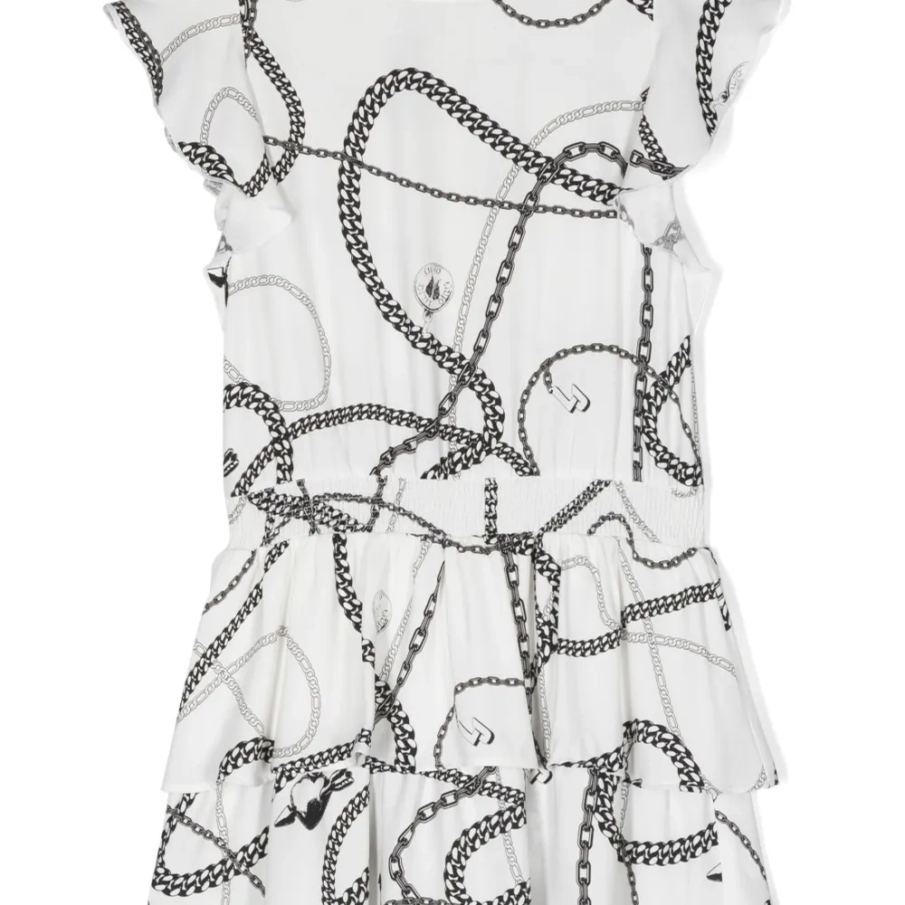 Платье с оборками и принтом