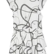 Платье с оборками и принтом