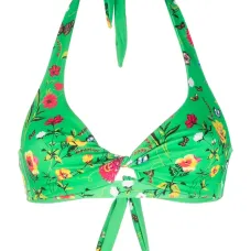 Драпированный топ бикини с цветочным принтом