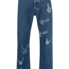 Прямые джинсы с нашивкой-логотипом