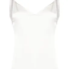 Атласный топ на бретелях с эффектом металлик