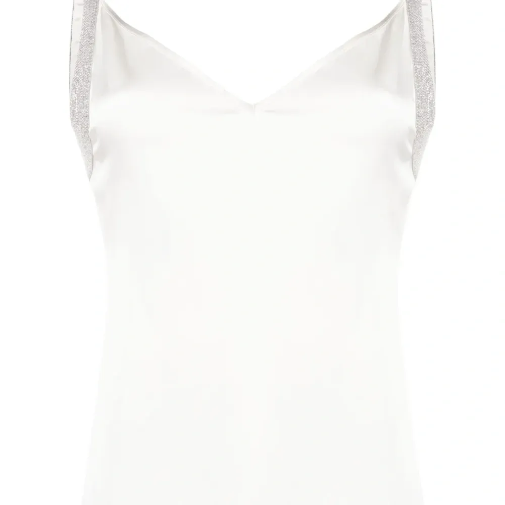 Атласный топ на бретелях с эффектом металлик Атласный топ на бретелях с эффектом металлик