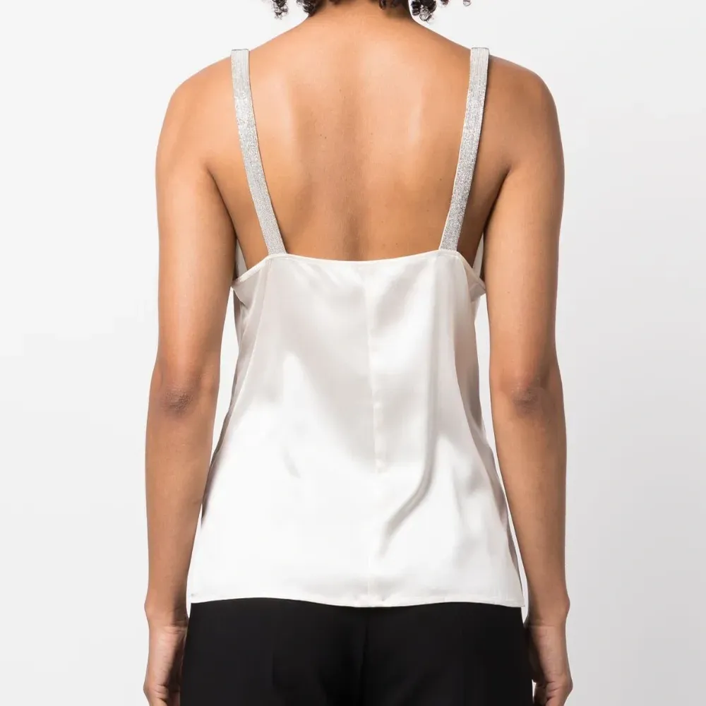 Атласный топ на бретелях с эффектом металлик Атласный топ на бретелях с эффектом металлик