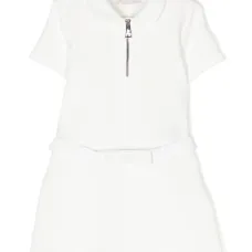 Платье с короткими рукавами и поясом