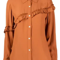 Рубашка с длинными рукавами и оборками