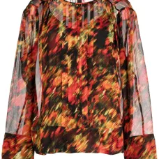 Полупрозрачная блузка с абстрактным принтом