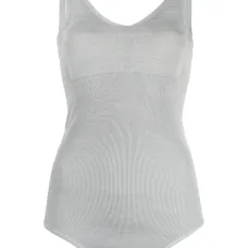 Боди в рубчик с V-образным вырезом