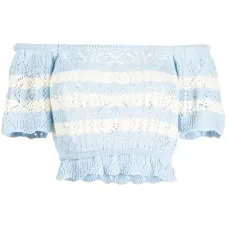 Вязаный топ с открытыми плечами