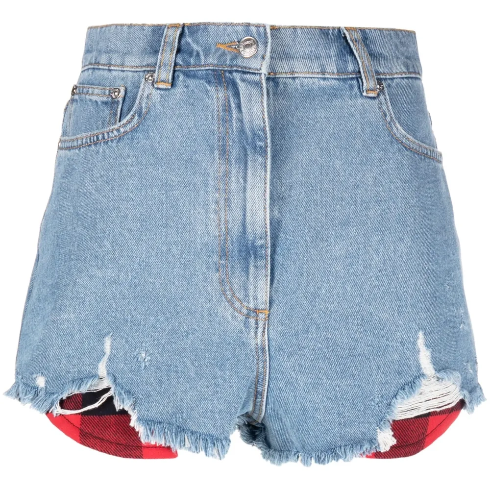 Джинсовые шорты с завышенной талией