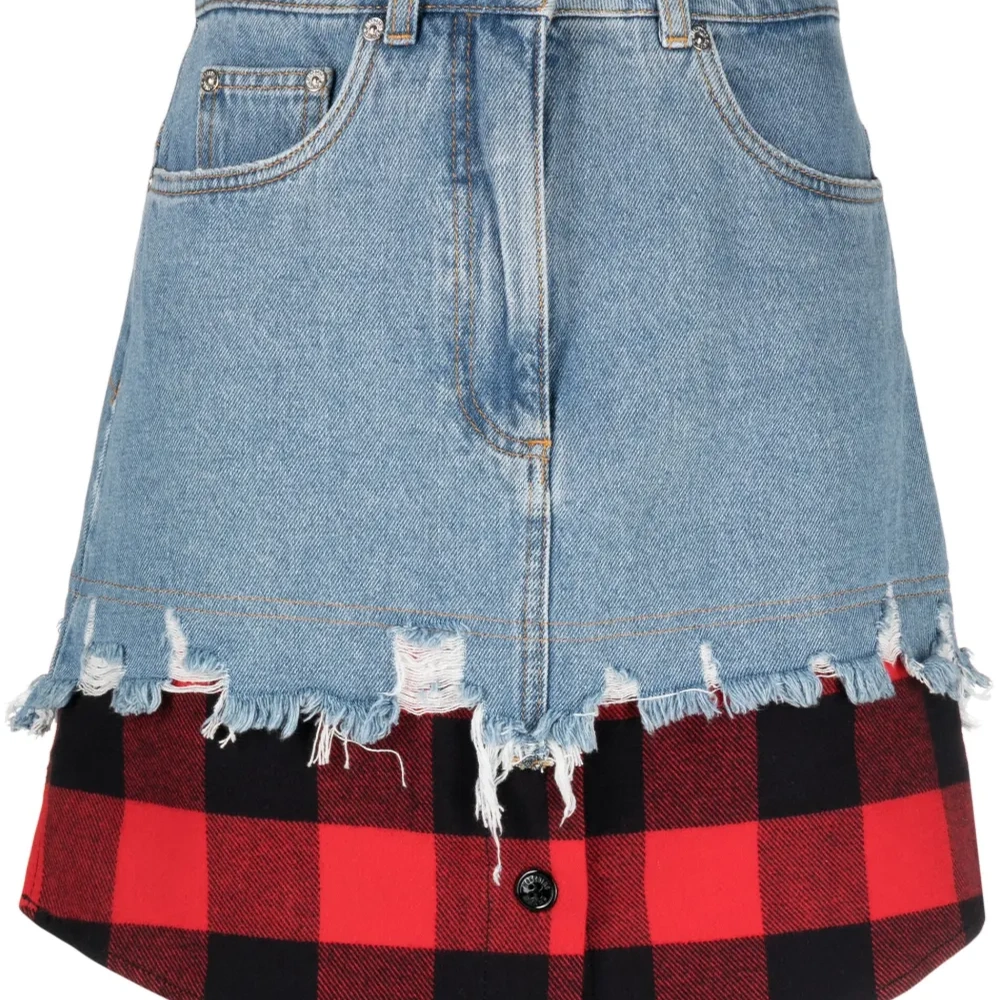 Многослойная джинсовая юбка