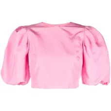 Укороченный топ с объемными рукавами