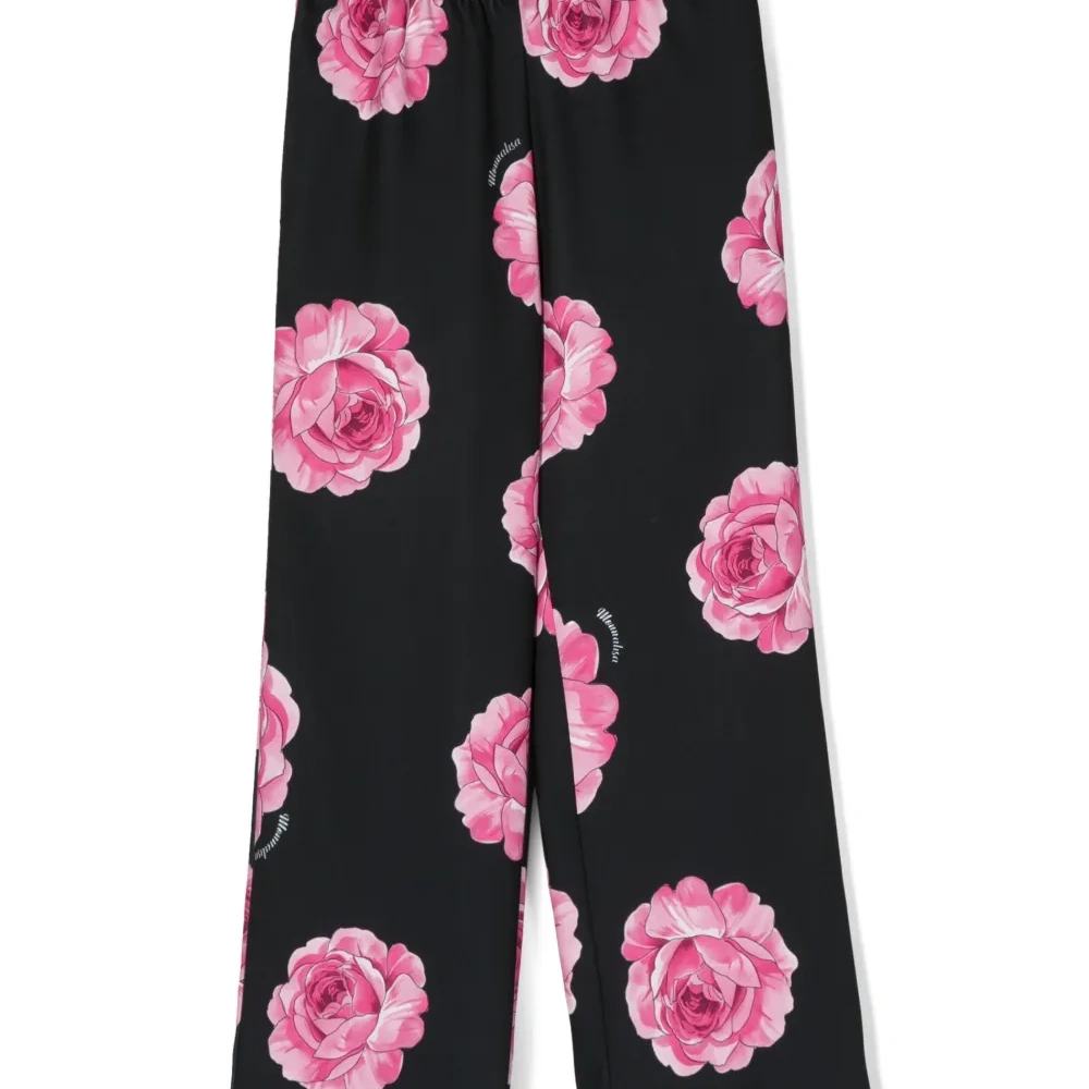 Прямые брюки с цветочным принтом