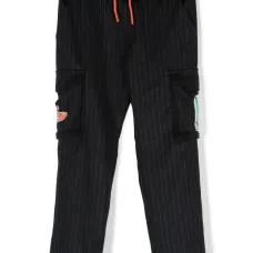 Полосатые брюки с нашивкой-логотипом