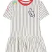 Полосатое платье с аппликацией