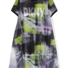 Платье с сетчатым верхом и логотипом