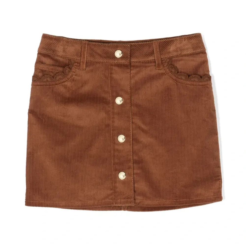 Вельветовая юбка с фестонами