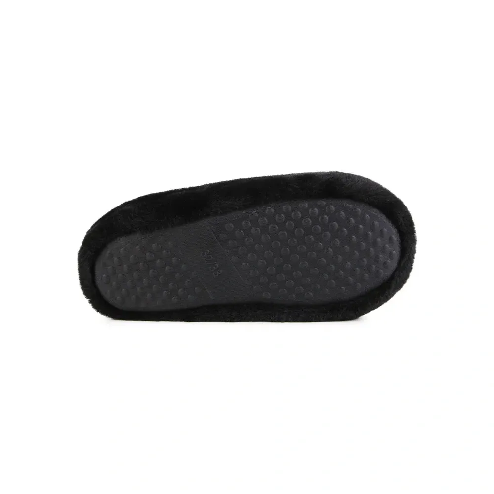 Слиперы с искусственным мехом и вышитым логотипом Слиперы с искусственным мехом и вышитым логотипом