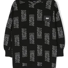 Платье с капюшоном и логотипом