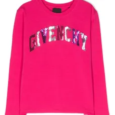 Футболка с длинными рукавами и пайетками