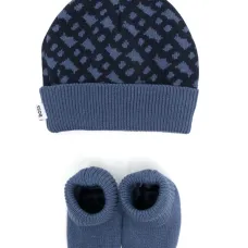 Комплект из шапки и слиперов с принтом