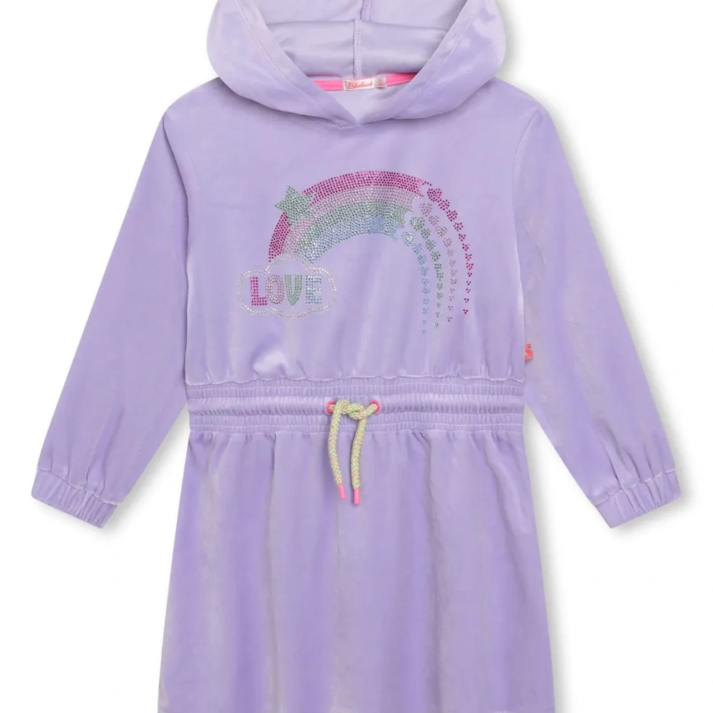 Платье с капюшоном и стразами