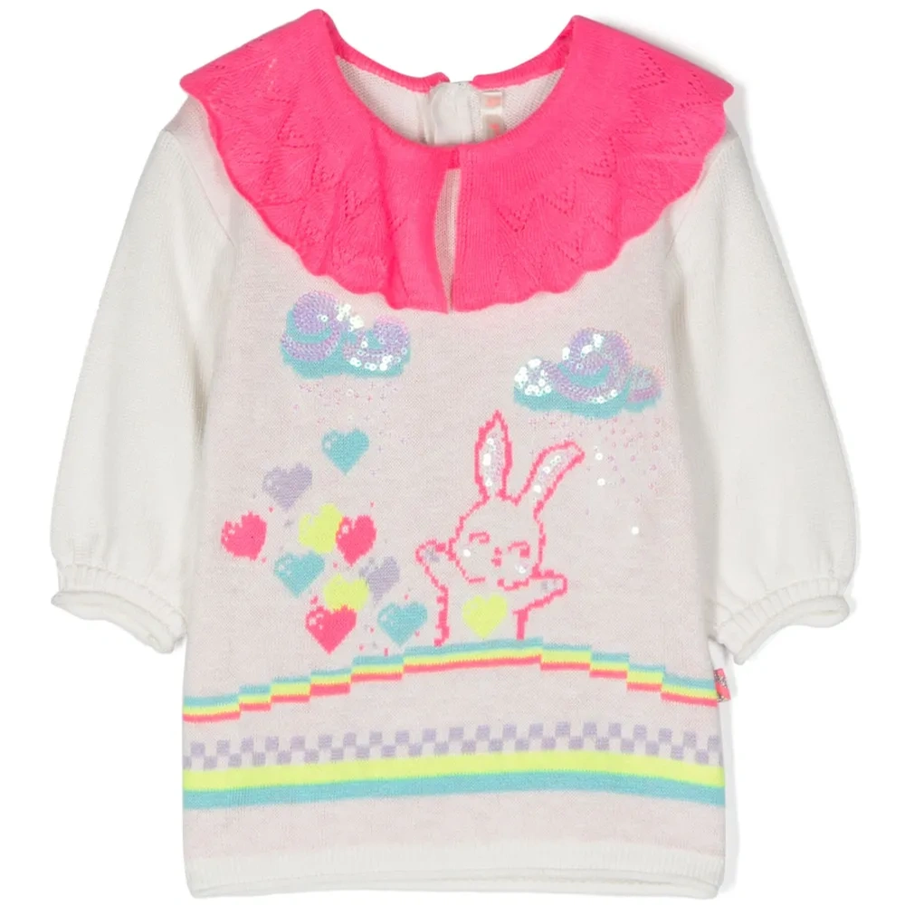 Платье с принтом и объемным воротником