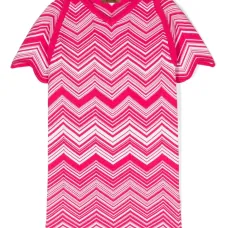 Платье с рукавами реглан и узором зигзаг