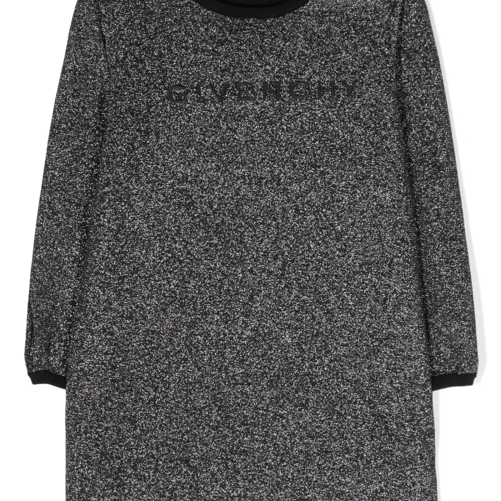 Платье с вышитым логотипом и эффектом металлик