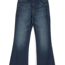 Расклешенные джинсы с вышитым логотипом