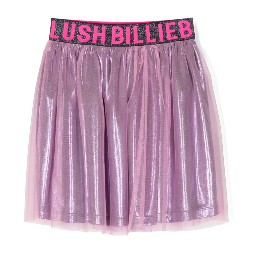 Юбка с эффектом металлик и логотипом