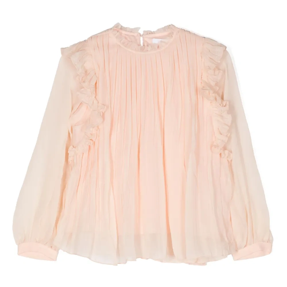 Шелковая блузка с оборками