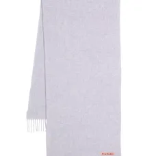 Шерстяной шарф с бахромой и логотипом