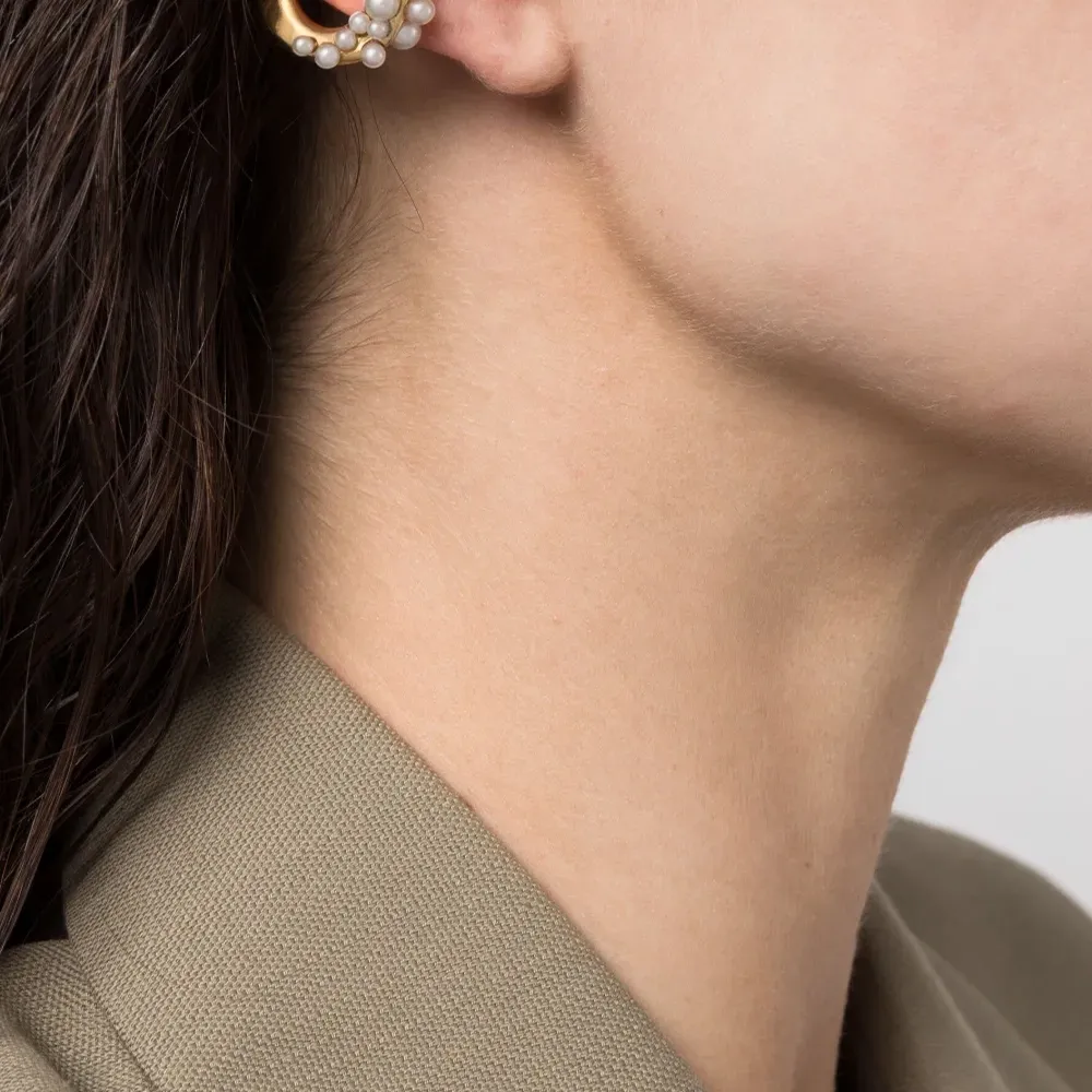 Серьга-кафф Wave Cluster Link Medium