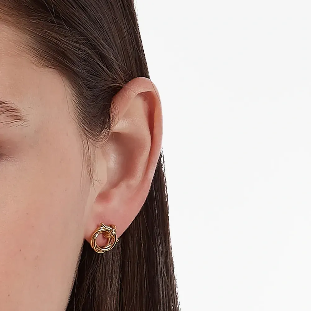 Витые серьги-кольца с декором Gancini