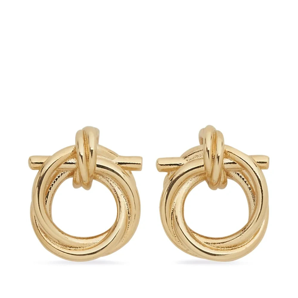 Витые серьги-кольца с декором Gancini