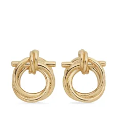 Витые серьги-кольца с декором Gancini