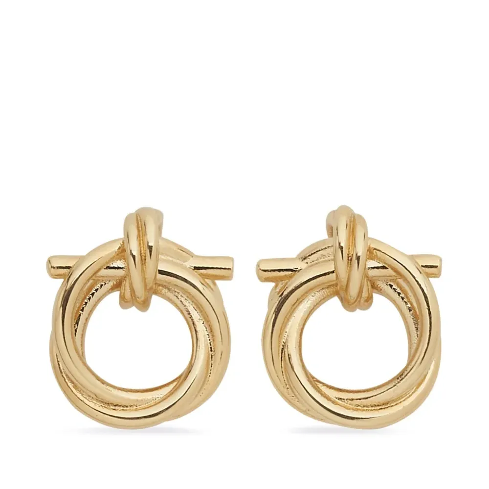 Витые серьги-кольца с декором Gancini