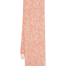 Шарф с бахромой и абстрактным узором