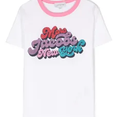 Футболка с логотипом и блестками