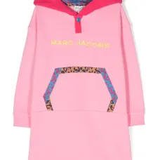 Платье с капюшоном и вышитым логотипом