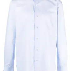 Однотонная рубашка с отложным воротником