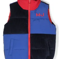 Дутый жилет в стиле колор-блок