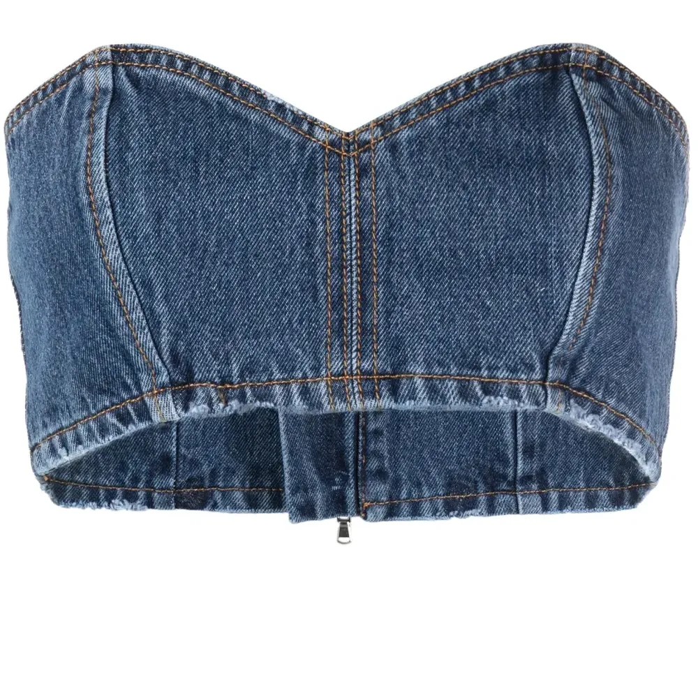 Укороченный джинсовый топ