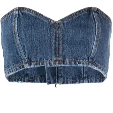 Укороченный джинсовый топ