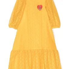 кружевное платье с объемными рукавами