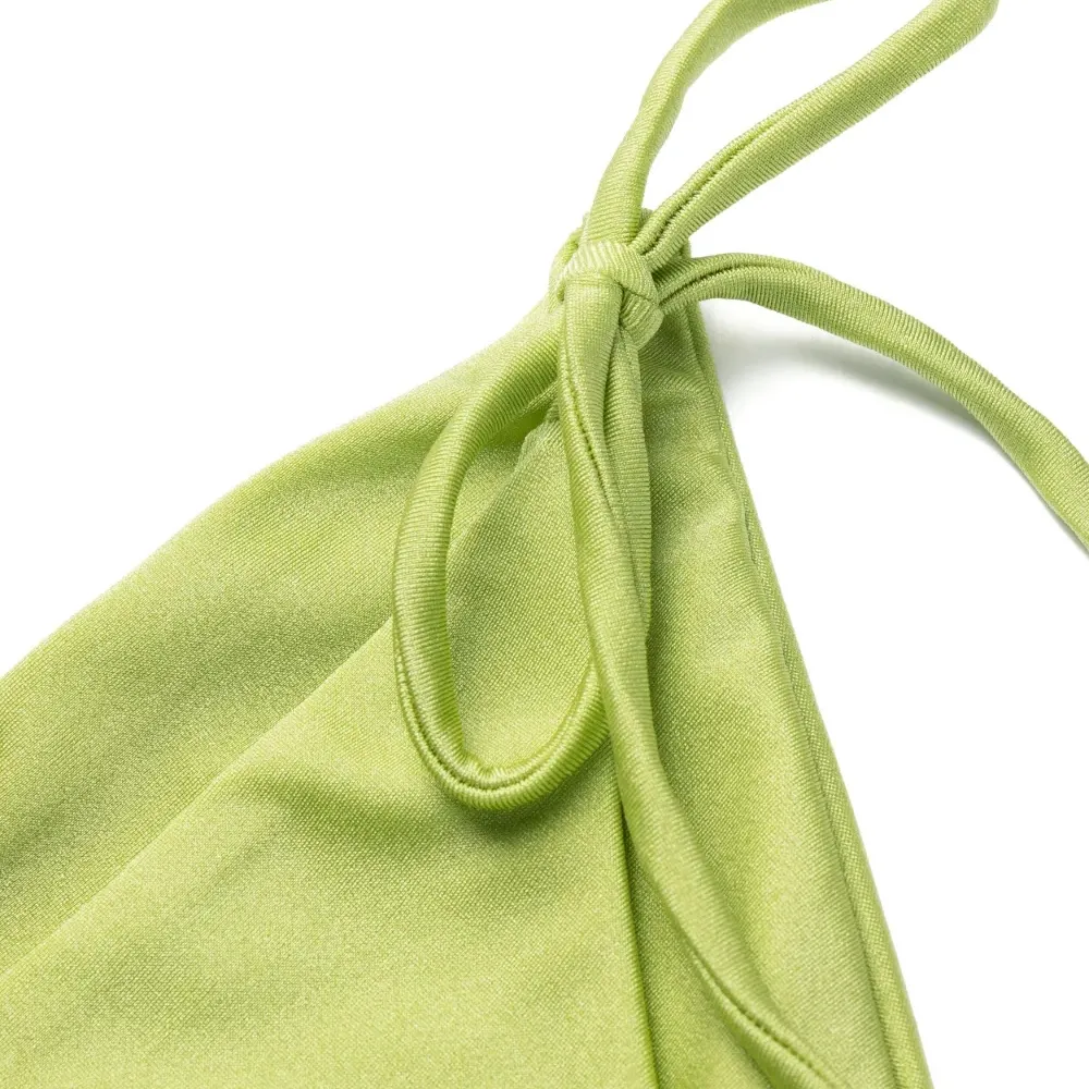 Плавки бикини с эффектом металлик и завязками