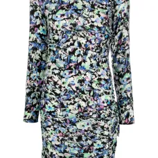 Платье со сборками и цветочным принтом