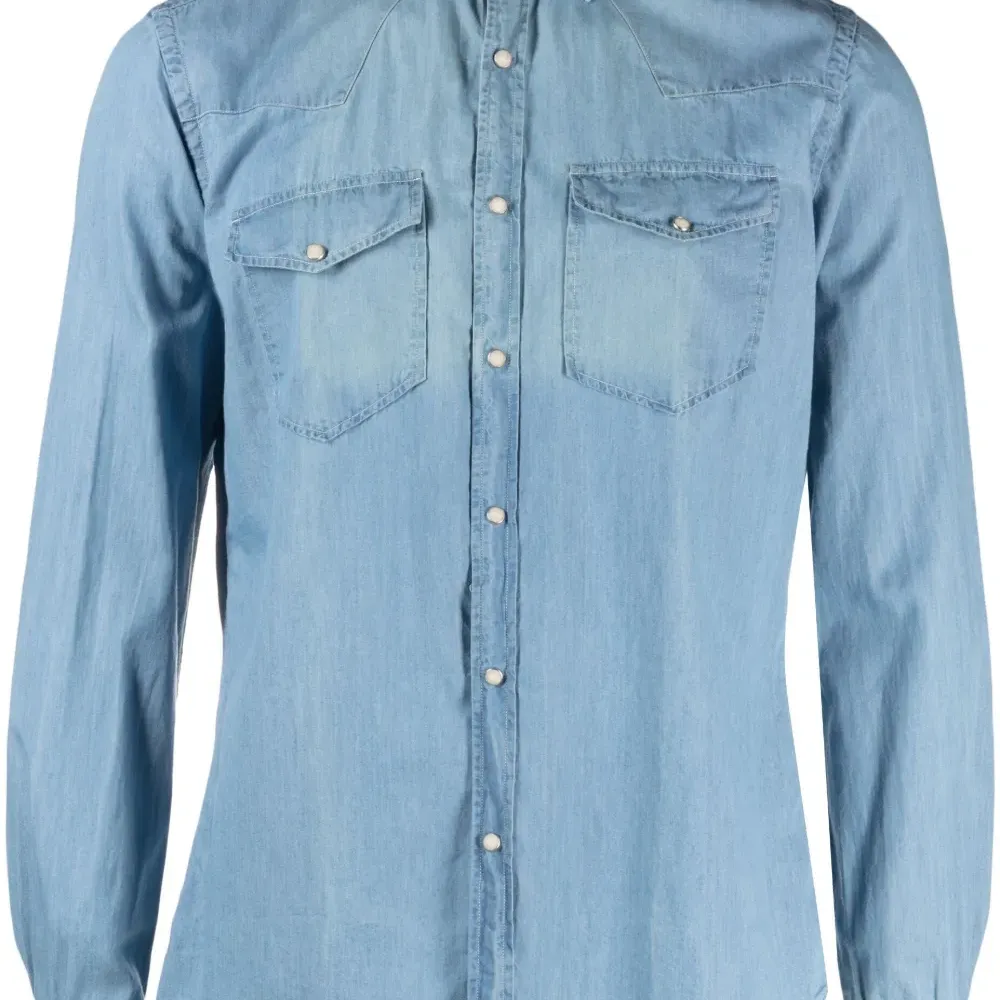 Джинсовая рубашка с длинными рукавами