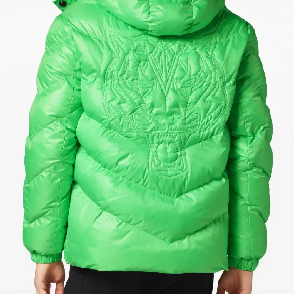 Пуховик с нашивкой-логотипом