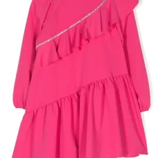 Платье асимметричного кроя со стразами